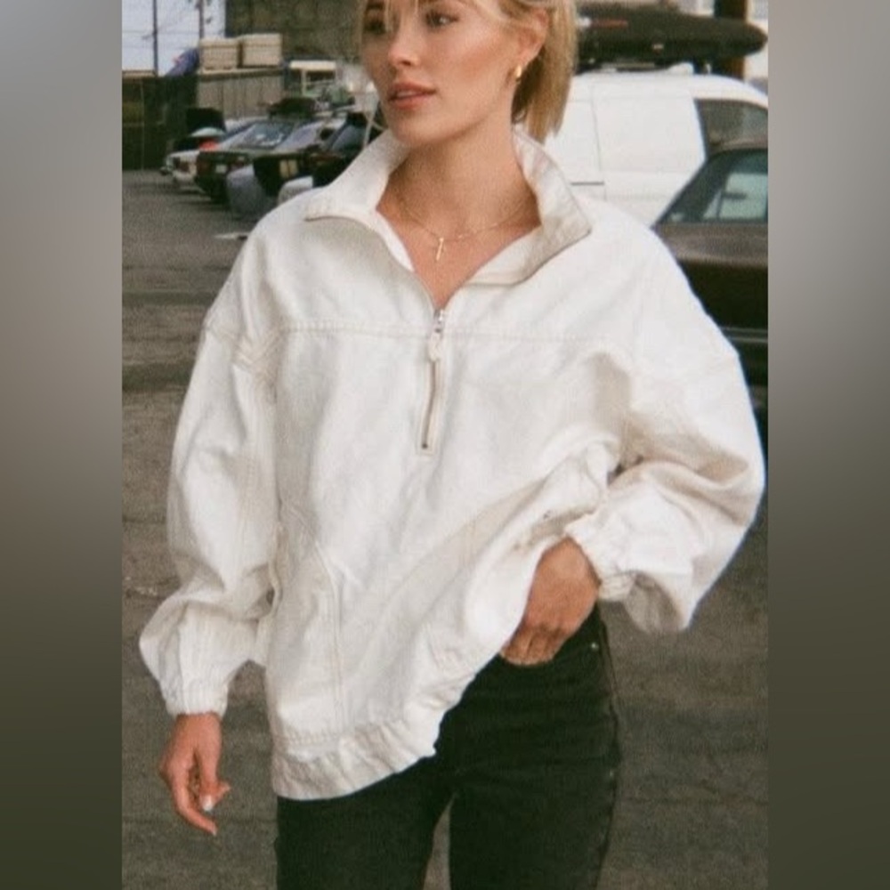 NWT LNDN Landon Denim The Denim Pullover - Natural
